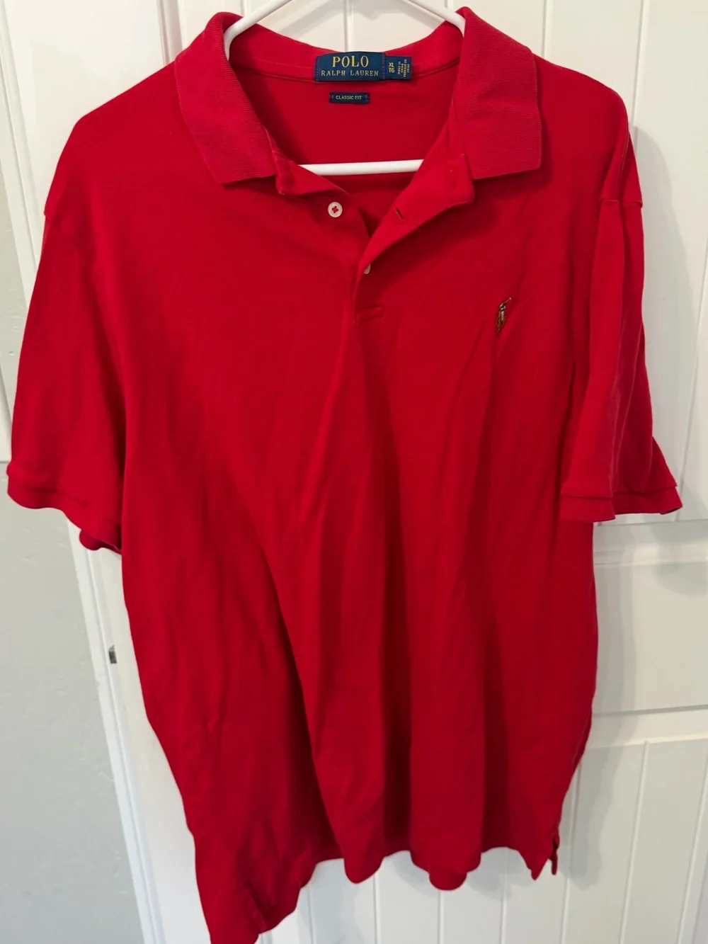 Ralph Lauren Men's Red Polo Shirt with Embroidered Pony